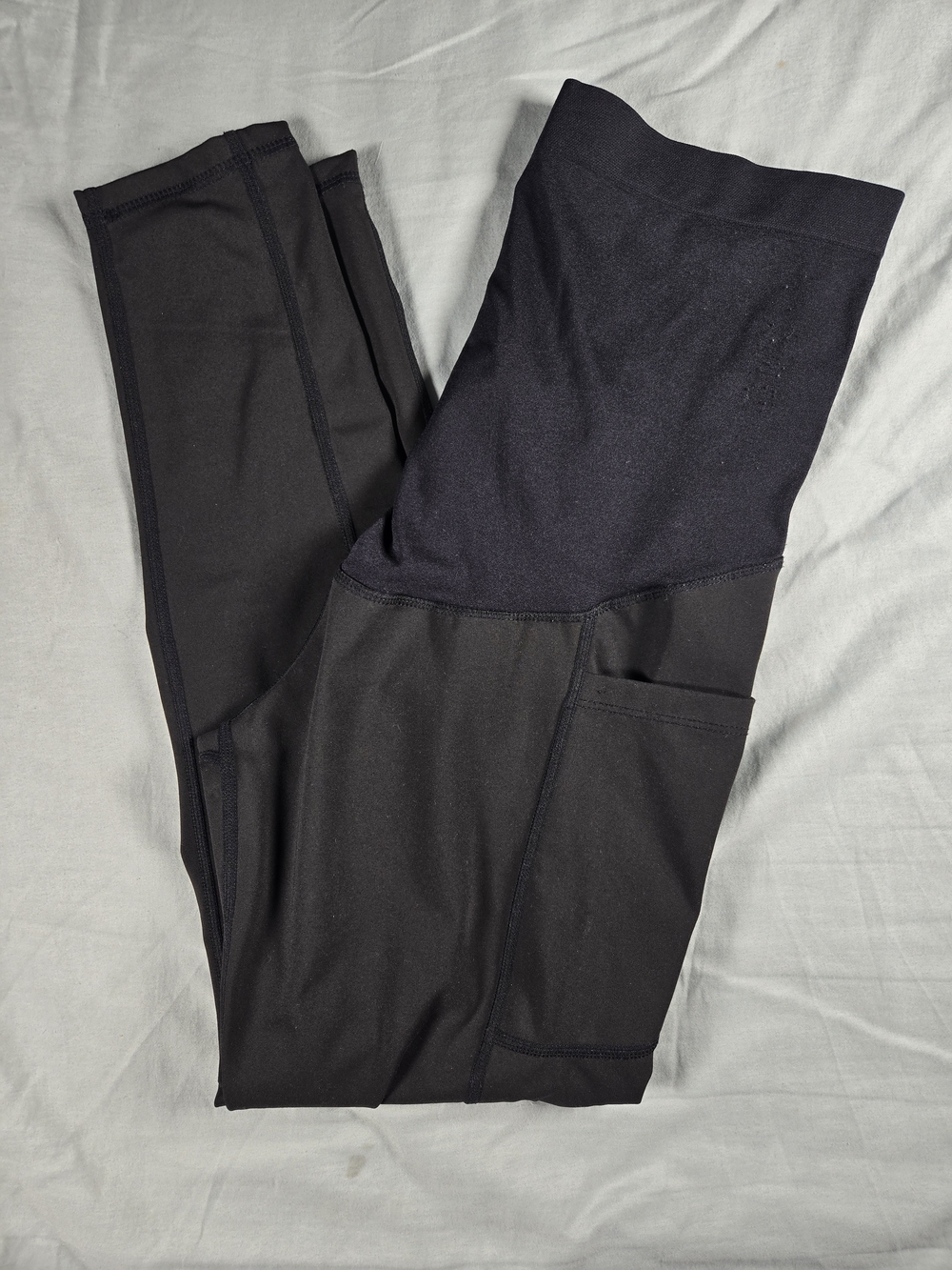 Women's Black Stretch Performance Pants with Side Pocket (Maternity Plausible)